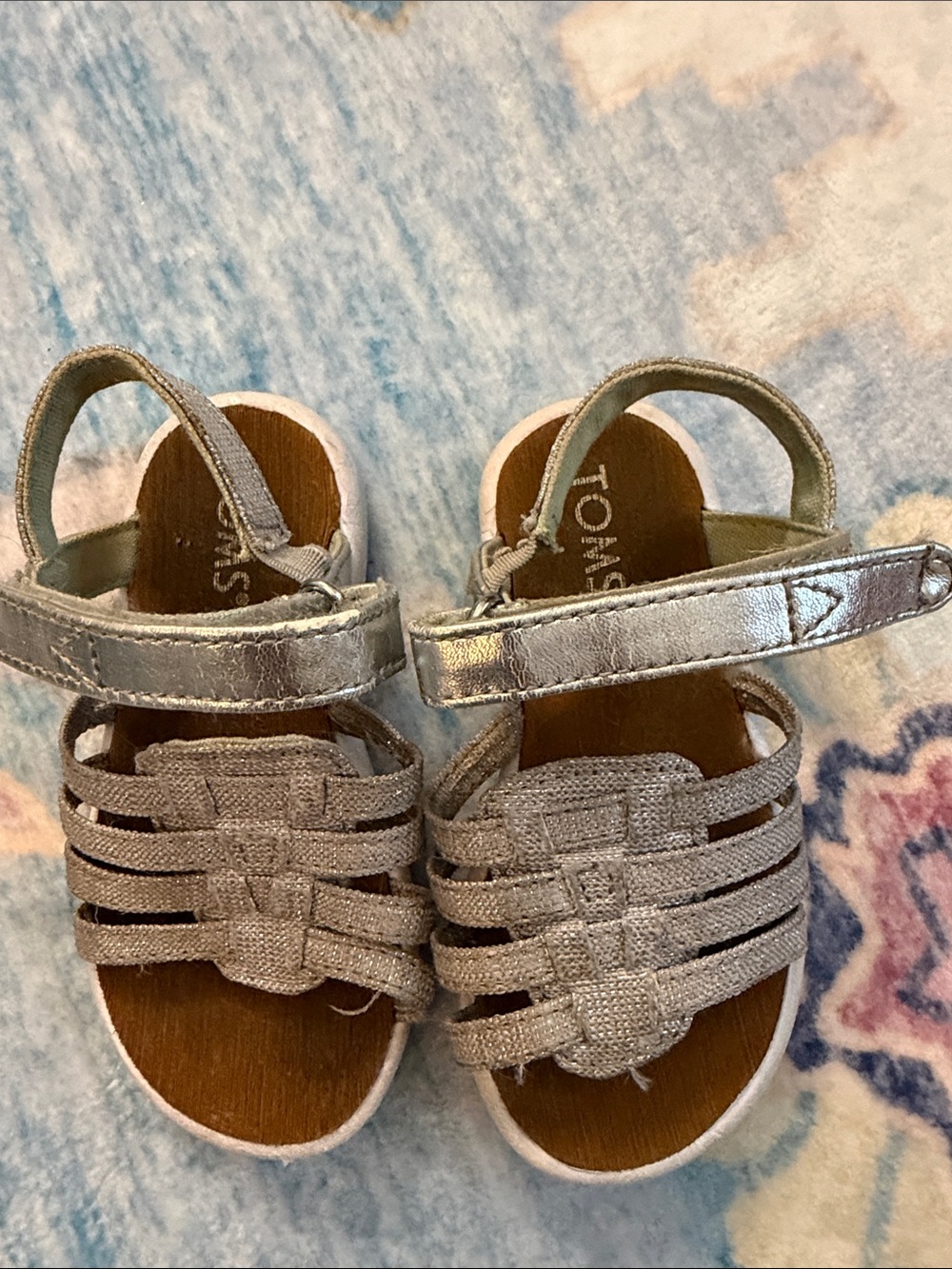 Toms Silver Toddler Woven Sandals
